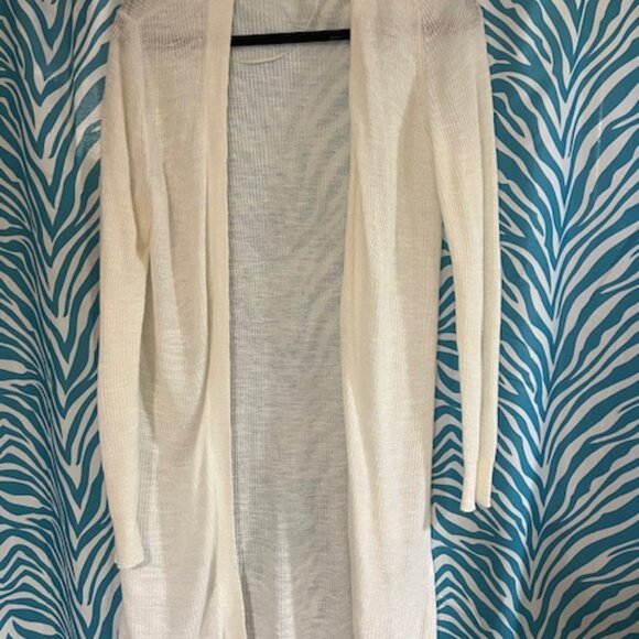 Banana Republic off white long thin cardigan SZ small - Picture 1 of 3
